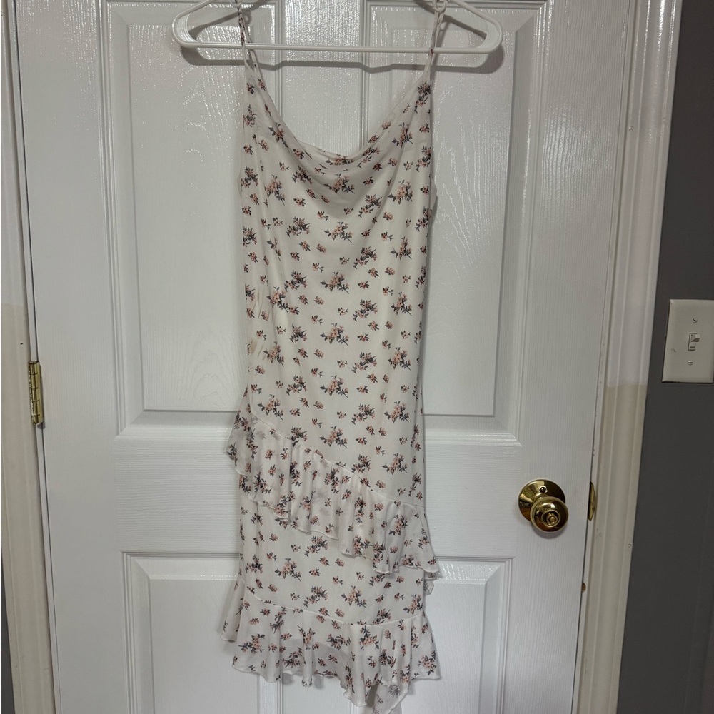 Caution To The Wind White Floral Mini Dress